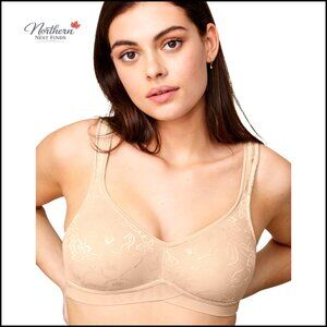 Wireless Bra with Wide Underbust Wonderband, Full-Coverage, Adjustable Straps